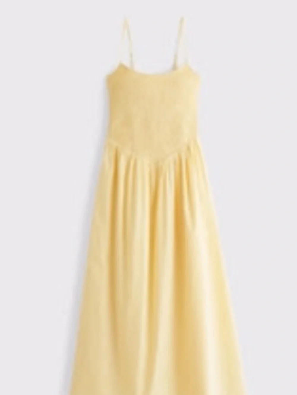 Abercrombie & Fitch Pale Yellow Maxi Dress with Spaghetti Straps